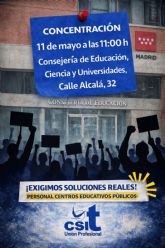 CSIT UNIÓN PROFESIONAL exige a Educación soluciones &iexcl;ya! para el personal de los centros educativos públicos madrile&ntilde;os