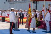 La Reina Letizia amadrina la entrega de la bandera de la Fuerza de Guerra Naval Especial de la Armada en Cartagena