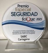 SABIC vuelve a ser reconocida por otro ano sin accidentes con el Premio Especial de Seguridad FEIQUE 2023