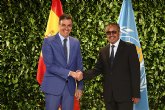 Sánchez subraya el apoyo de España al trabajo de la OMS para fortalecer la salud global