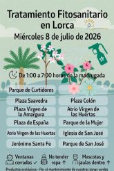 El Ayuntamiento realizar� la madrugada de este mi�rcoles un tratamientofitosanitarioen distintas zonas verdes de Lorca