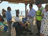 San Javier registra el 50 por ciento del total de la Región en  ayudas al baño a personas con movilidad reducida en playas
