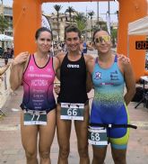 Elena Burruezo y Alberto Jaime de la Casa, ganadores del primer Acuatln Desafo Pecio Fenicio de Mazarrn