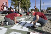 Estudiantes de Bellas Artes de la UMU pintan el mural Pisando desigualdades en el regreso de ODSesiones