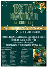 Campana de Navidad tarjetas rasca 'Esta Navidad la estrella es el negocio local'