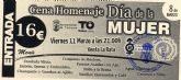 La cena conmemorativa del Da de la Mujer de Totana ser este viernes en el restaurante 'Venta La Rata'