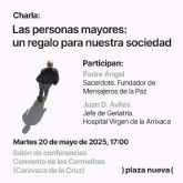 El padre �ngel, fundador de Mensajeros de la Paz, participa en una charla sobre personas mayores en Caravaca de la Cruz