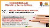 Se ampla hasta fin de curso la atencin a menores con becas de comedor escolar