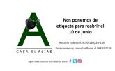 Restaurante Casa El Alias reabre sus puertas el próximo miércoles 10 de junio