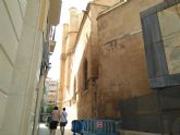 Huermur denuncia el desprendimiento de cascotes de una fachada de la Catedral de Murcia
