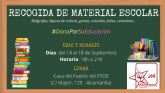 Juventudes Socialistas de Alcantarilla organiza su tercera recogida de material escolar para las familias del municipio que lo necesiten