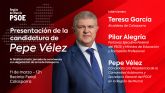 Pepe Vélez presentará en Calasparra su candidatura a la Presidencia de la Comunidad Autónoma de la Región de Murcia por el Partido Socialista de la Región de Murcia