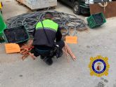 La Policía Local de Calasparra incauta 300 kilos de cobre robado