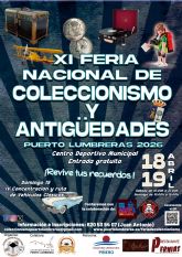 Puerto Lumbreras celebrará la undécima edición de la Feria Nacional del Coleccionismo y Antigüedades los días 18 y 19 de abril