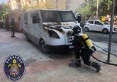 Arde un furgn de seguridad mientras realizaba su ruta