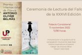 El fallo del XXXVI Premio Internacional de PoesA�a Antonio Oliver BelmA!s se da a conocer el viernes