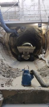 Obras de reparación del falso túnel de los Valientes en Molina de Segura