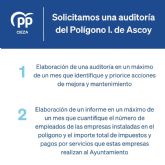 El PP pide una auditora del Polgono Industrial de Ascoy para mejorar sus condiciones y asegurar su viabilidad