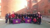 Los muñecos solidarios de la Peña Barcelonista de Totana visitan el Centro Penitenciario Murcia I con motivo de la festividad de Reyes