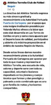 MC: Yolanda Munoz, con la ayuda de N. Arroyo, destina dinero del Puerto a una escuela deportiva del pueblo del que podra ser candidata