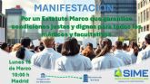 Los médicos y facultativos de Madrid se movilizan por un Estatuto propio: huelga del 16 al 21 de marzo y manifestación ante el Ministerio de Sanidad