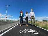 La finalización de las obras en el carril bici de la Costera Norte aumenta la red ciclable de Murcia