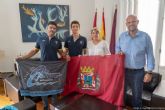 El nadador cartagenero Alejandro Puebla felicitado en el Palacio Consistorial tras su dcimo puesto en el Mundial junior de Budapest