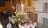 Lorquí procesiona a la Virgen del Rosario en el día de la patrona