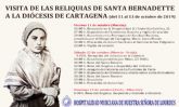 Las reliquias de santa Bernadette llegan mañana a Murcia