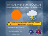 Aviso naranja por lluvias en el Valle del Guadalentn para el da de hoy