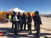 Servicios de emergencias regionales participan en un simulacro de accidente areo