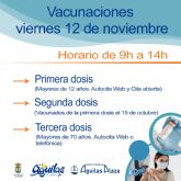 Águilas Plaza acogerá el viernes una nueva jornada de vacunaciones contra la COVID