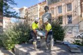 Desmontado el busto de Villamartn en la plaza de la Merced para su restauracin