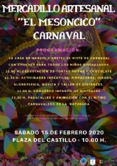 Llega el Mercadillo Artesanal ‘El Mesoncico’ con una nueva edición dedicada al carnaval