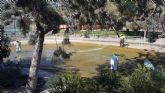 El Ayuntamiento realiza una limpieza exhaustiva de los principales lagos de Murcia