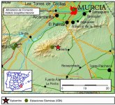 Movimiento ssmico de magnitud 2,8 en las proximidades de Corvera, trmino municipal de Murcia