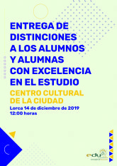 Un total de 116 alumnos de Bachillerato recibirn, este prximo sbado, una distincin por la excelencia en el estudio