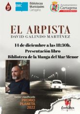 David Galindo presenta la novela El Arpista en La Manga del Mar Menor