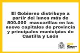 El Gobierno distribuir ms de medio milln de mascarillas en las nueve provincias de Castilla y Len