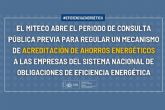 El MITECO abre el proceso para regular un mecanismo de acreditacin de ahorros energticos a las empresas del sistema nacional de obligaciones de eficiencia energtica