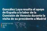 González Laya resalta el apoyo de Espana a la labor de la Comisión de Venecia durante la visita de su presidente a Madrid