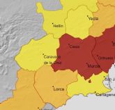 Nivel rojo, naranja y amarillo por temperaturas el lunes en la región de Murcia