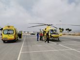 Evacuado por aire y trasladado al hospital un senderista afectado por golpe de calor en la Sierra de las Moreras, de Mazarrón