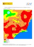 El nivel de riesgo de incendio forestal previsto para hoy es extremo en el Guadalentín y muy alto en el resto de la Región