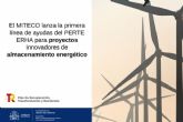 El MITECO lanza la primera línea de ayudas del PERTE ERHA para proyectos innovadores de almacenamiento energético