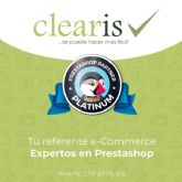 CLEARIS obtiene el reconocimiento platinum como agencia oficial PRESTASHOP a nivel mundial