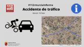 Trasladan al hospital a un motorista accidentado en Totana