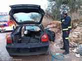 Rescatan y trasladan al hospital a tres heridos en un accidente de tráfico en Moratalla