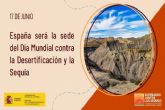 España será la sede del Día de la Desertificación y la Sequía 2022