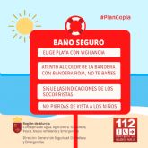 Los puestos de vigilancia de playas del Plan Copla han abierto con 10 banderas amarillas en Águilas, Cartagena y San Javier